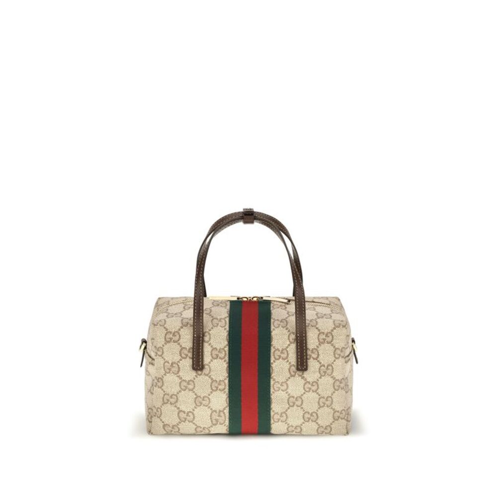 Gucci Women Mini Boston Handbag With Web Stripe
